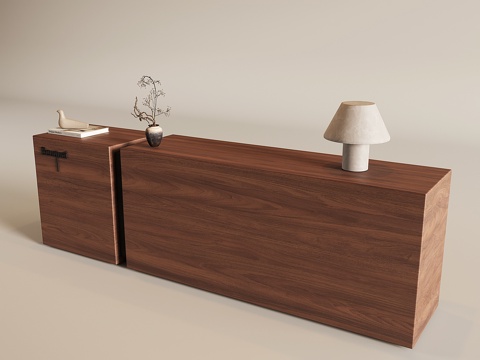Quiet antique style cashier counter bar reception desk front desk solid wood counter lamp