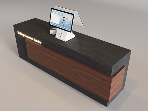 Quiet Chinese style cashier desk bar reception desk ordering machine front desk cashier system