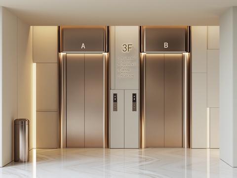 Modern Hotel Elevator Hall
