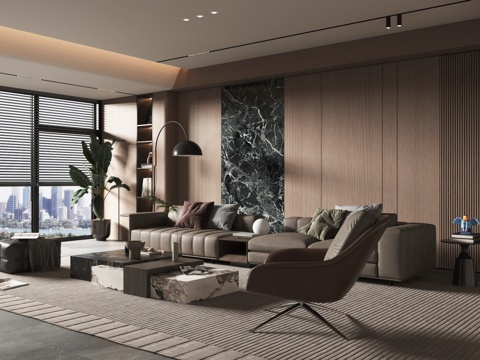 Modern living room sofa coffee table combination
