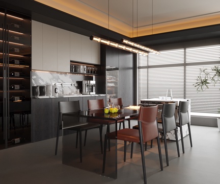 Modern Island DiningRoom Dining Table and Chair Dining Chair Chair Wine Cabinet