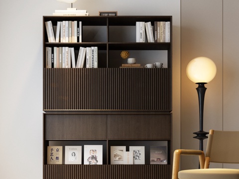 Modern Bookcase Italian Bookcase Lounge Chair Floor Lamp Modern Italian Bookcase Combination