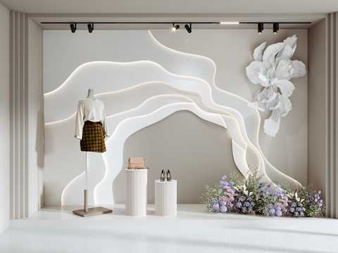 Modern clothing store window beautiful Chen Wall