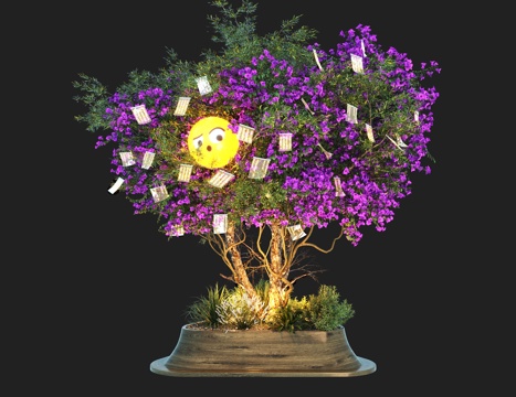 Landscape tree lamp tree flower tree pool