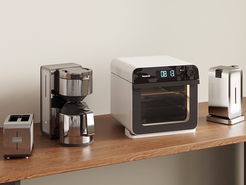 Modern oven Kettle Coffee machine Kitchen appliances Bread machine