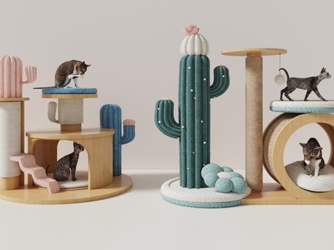 Cactus Cartoon Cat Nest Creative Design Cat Climbing Rack Cat Climbing Rack Cat Tree Climbing Cat Nest Cat Scratching Board