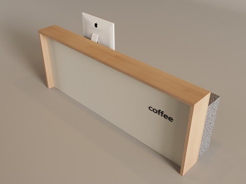 Cafe Cashier Front Desk Nordic Solid Wood Reception Desk Cream Style Counter