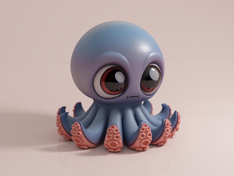 Octopus Squid Cartoon Marine Life Animation Style Hand-held Ornaments Animal Sculpture Hand-held Ornaments