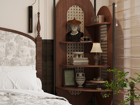 Modern Middle Ancient Storage Rack Mid-century Style Tripod Retro Style Decoration Rack Wall Corner Tripod