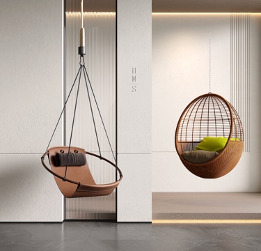 Modern Swing Chair Leather Casual Hanging Chair Bird's Nest Hanging Basket Rattan Rocking Chair for Balcony