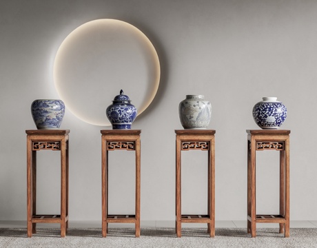 Neo-Chinese Style Porcelain Ornaments Porcelain Jar Blue and White Porcelain Jar