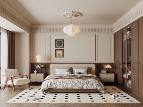 French Mid-century Style Bedroom Master Room
