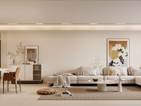 Cream Style Living&Dining Room