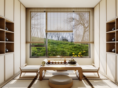 Song's Aesthetic Tea Room Tatami Tea Room Balcony Tea Room Neo-Chinese Style Tea Room