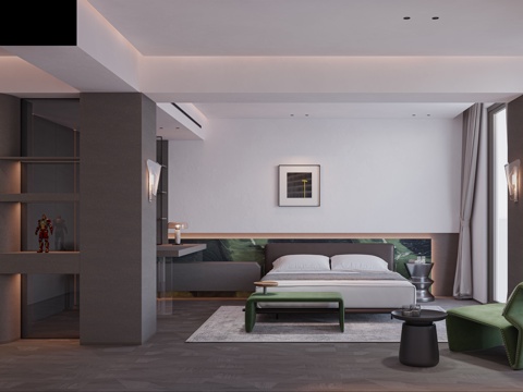 Modern Bedroom Boys Room Green