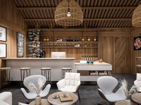 Modern Coffee Bar Coffee Shop Cashier Reception Desk