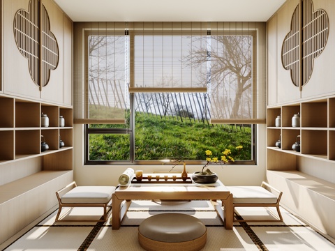 Song's Aesthetic Tea Room Tatami Tea Room Balcony Tea Room Neo-Chinese Style Tea Room