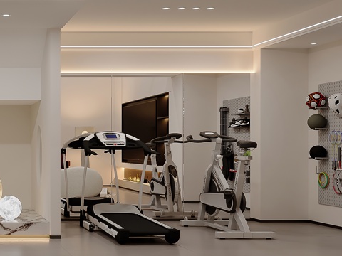 modern gym home gym treadmill spinning football sports equipment