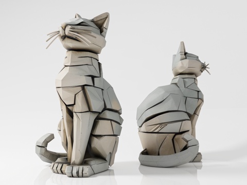 Cat Cat Pet Cat Sculpture Carving Art Creative Abstract Ornaments Hand Props Exhibition