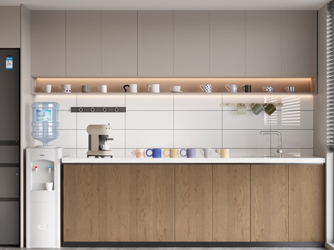 Song's Tea Room Coffee Machine Refrigerator Water Dispenser Coffee Cup Rail Socket Mug