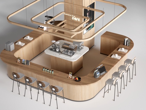 Modern Coffee Bar Coffee Shop Cashier Reception Desk