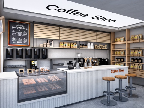 Modern Coffee Bar Coffee Shop Cashier Reception Desk