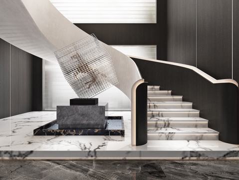 Stairwell Handrail Art Display Installation Sculpture Landscape