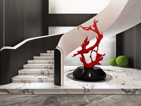Stairwell Handrail Art Display Installation Sculpture Landscape