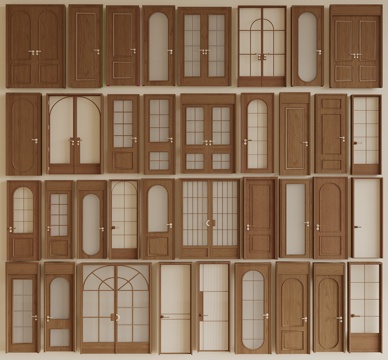 Antique style single door sliding door glass door Changhong glass door double door bedroom