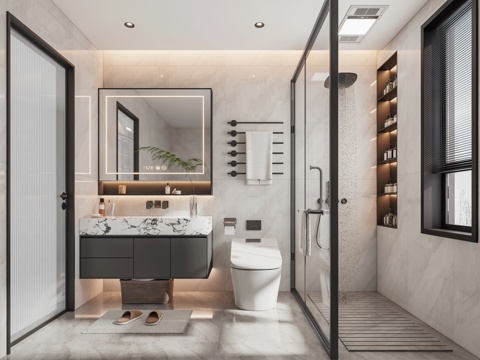 Modern minimalist home bathroom