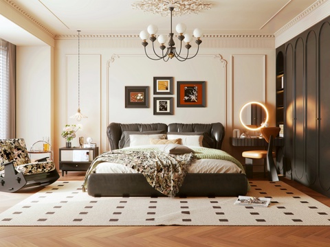 French Home Bedroom French Antique Double Bed Bedside Table Dressing Table French Wardrobe Method