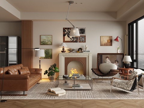 Middle Ancient Home Living Room Middle Ancient Fireplace Small Apartment Living Room Sofa Coffee Table Combination