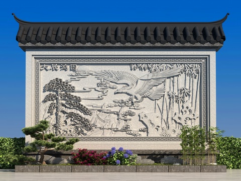 Chinese-style shadow wall, picture wall, Wall