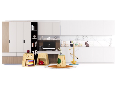 Modern Simple Children's Storage Cabinet Bookcase Storage Cabinet