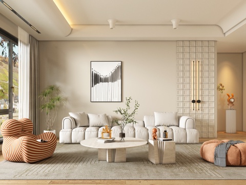 Cream Style Silent Living Room