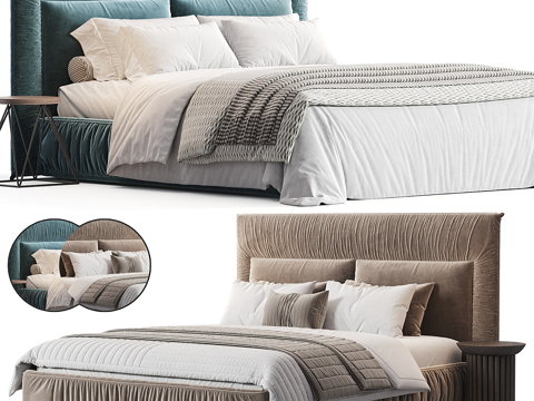 Neo-Chinese Style Affordable Luxury Style Fabric Double Bed