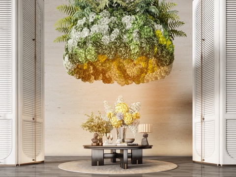CCD Hotel Lobby End View Desk End View Desk Floriculture Glass Vase Green Plant Ornaments Moss