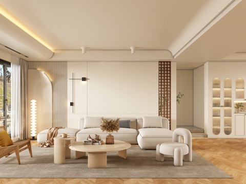 Silent Cream Style Living Room