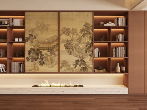 New Chinese Zen Tea Cabinet Tea Display Cabinet Tea Teapot Tea Shop Display Cabinet Tea Room Cabinet