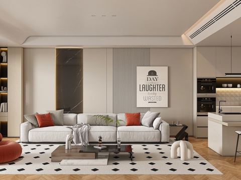 Modern Cream Style Living Room Sofa