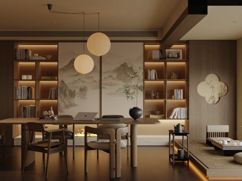 New Chinese Zen Tea Room Chinese Song Tea Room Balcony Tea Room Tea Tasting Area Song Aesthetics Tea Room