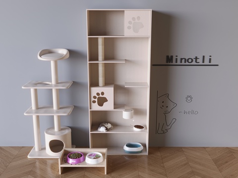 Cat Climbing Rack Cat Nest Cat Jumping Platform Cat House Cat Villa Cat Food Basin