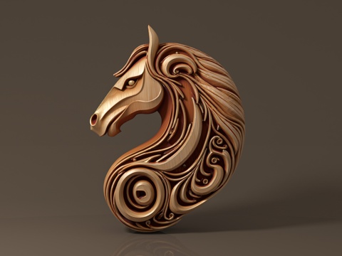 Horse Head Horse Sculpture Carving Metal Carving Wood Sculpture Animal Sculpture Sculpture Ornaments Floating