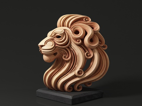 Lion Head Sculpture Statue Sculpture Sculpture Ornaments Animal Sculpture Stereo Sculpture Landscape Sculpture Hand
