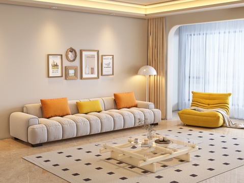 Cream living room wind sofa