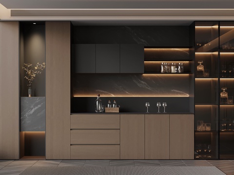 Italian Minimalist Wine Cabinet Wine Bottle Decoration