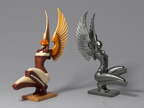 Angel Sculpture Metal Ornaments Sculpture Ornaments Wood Carving Hand-made Decorative Ornaments Atmosphere Sculpture