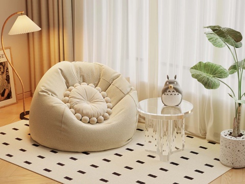 Cream Style Beanbag side table