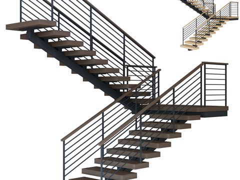 Modern wrought iron balustrade handrail staircase