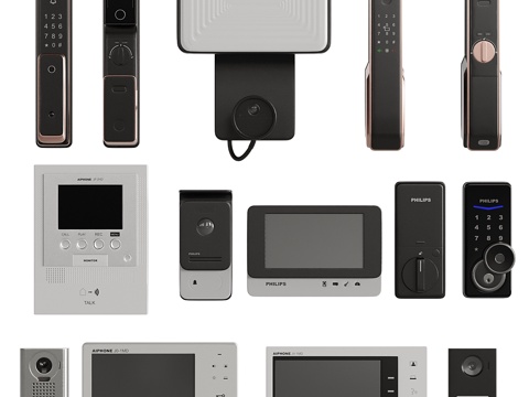 Fingerprint lock password lock monitoring building intercom